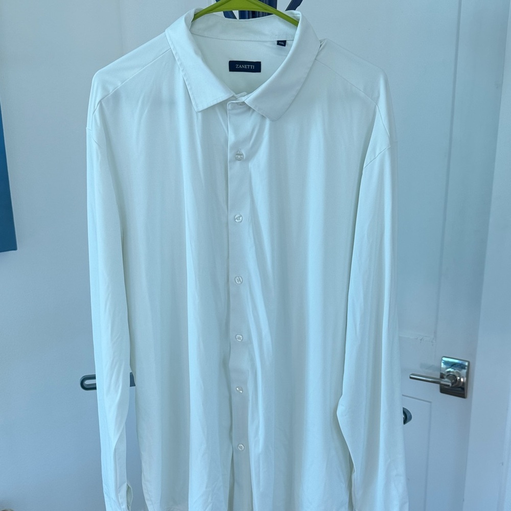 Zane Crisp White Casual Button Down Shirt